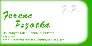 ferenc pszotka business card